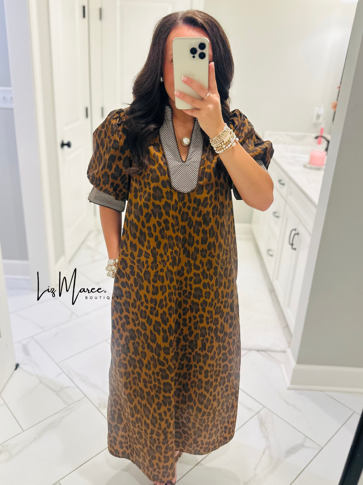 The Elle Brown Leopard Midi Dress