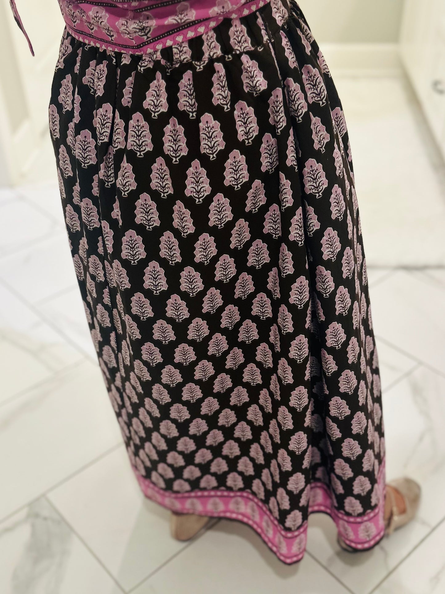 The Natalie Brown Floral Midi Skirt