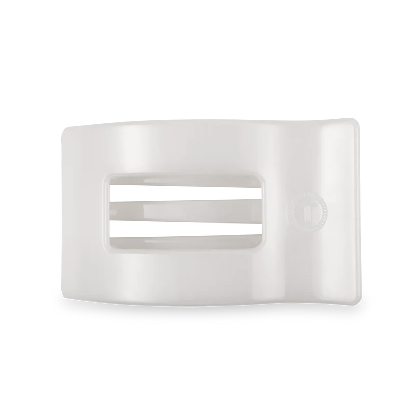 Coconut White Rectangle Flat Hair Clip