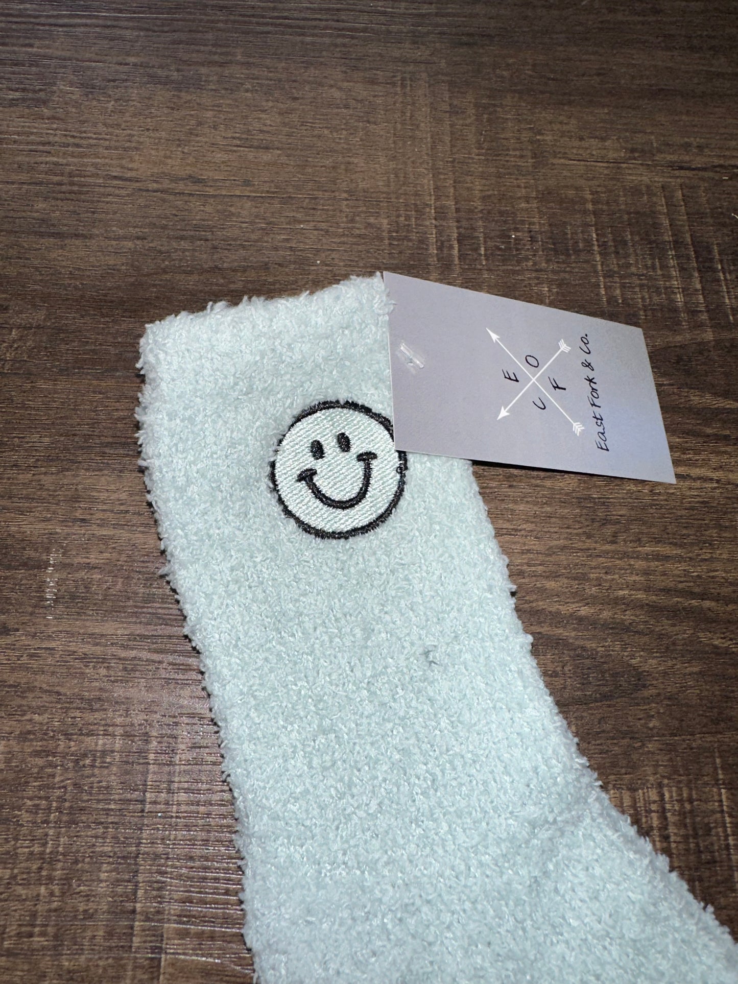 Plush Smiley Face Socks