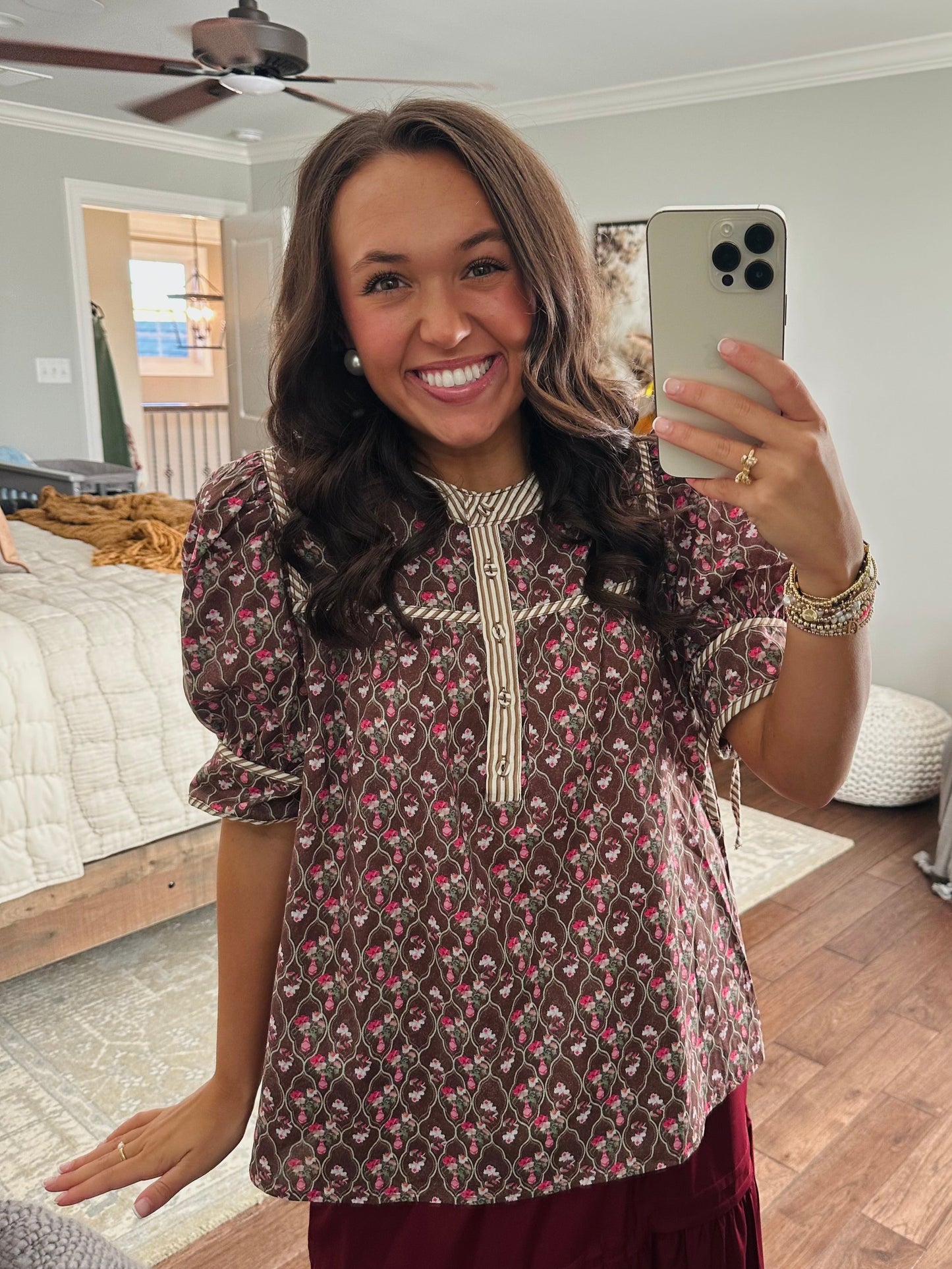 The Lottie Brown Floral Top