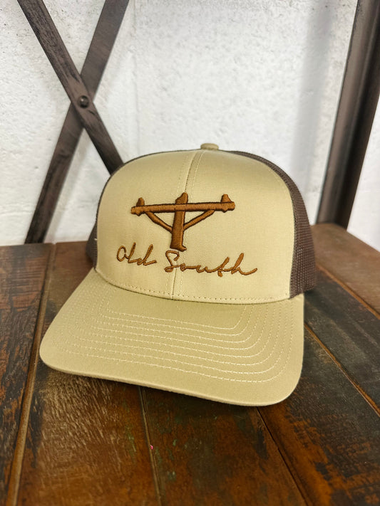 Lineman Pole Trucker Hat - Khaki / Brown