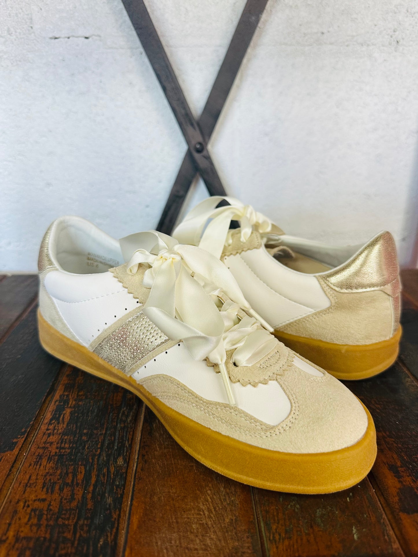 The Dixie Beige Gold Sneaker