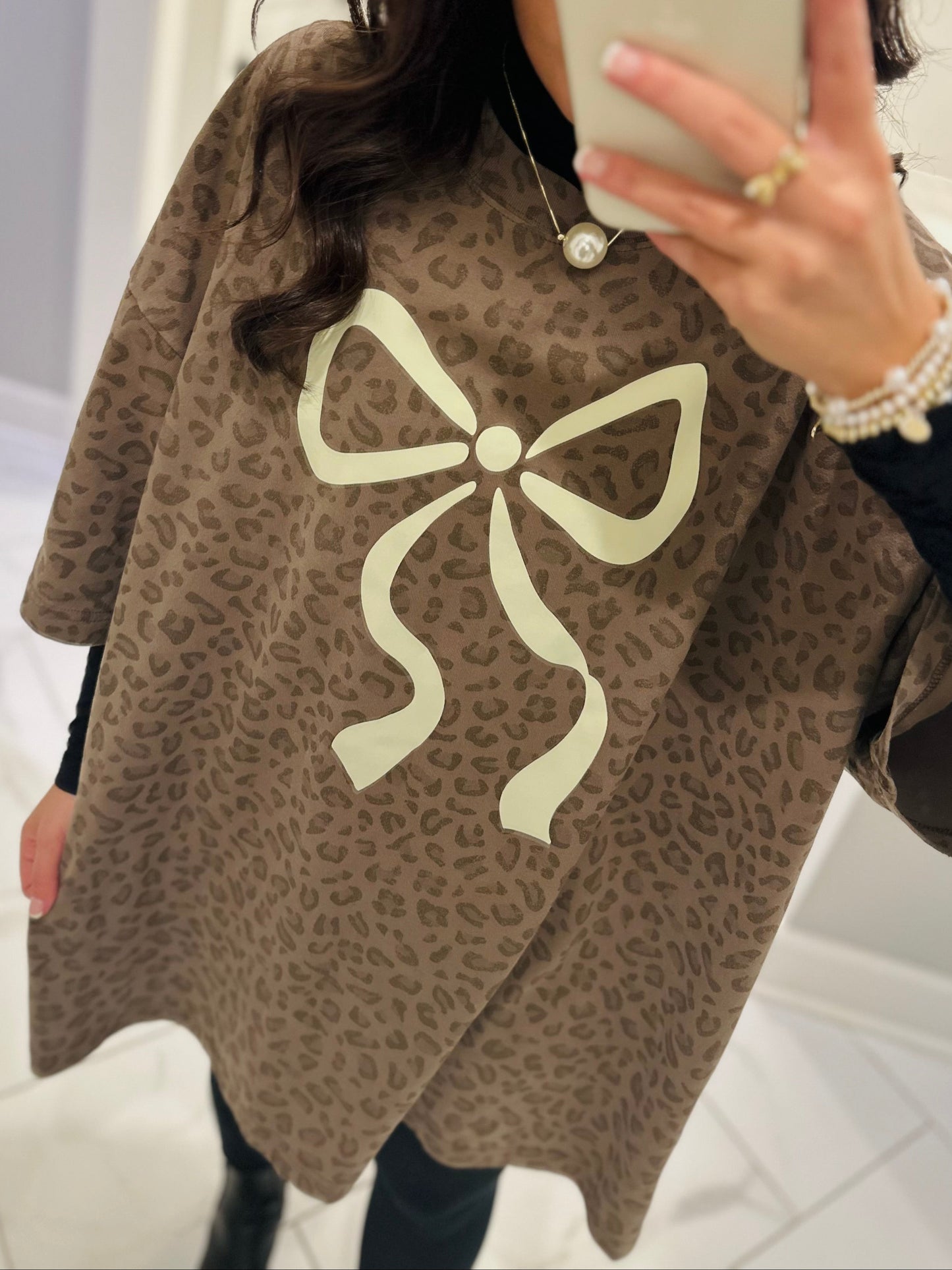 The Zaya Bow & Leopard Oversized Tee