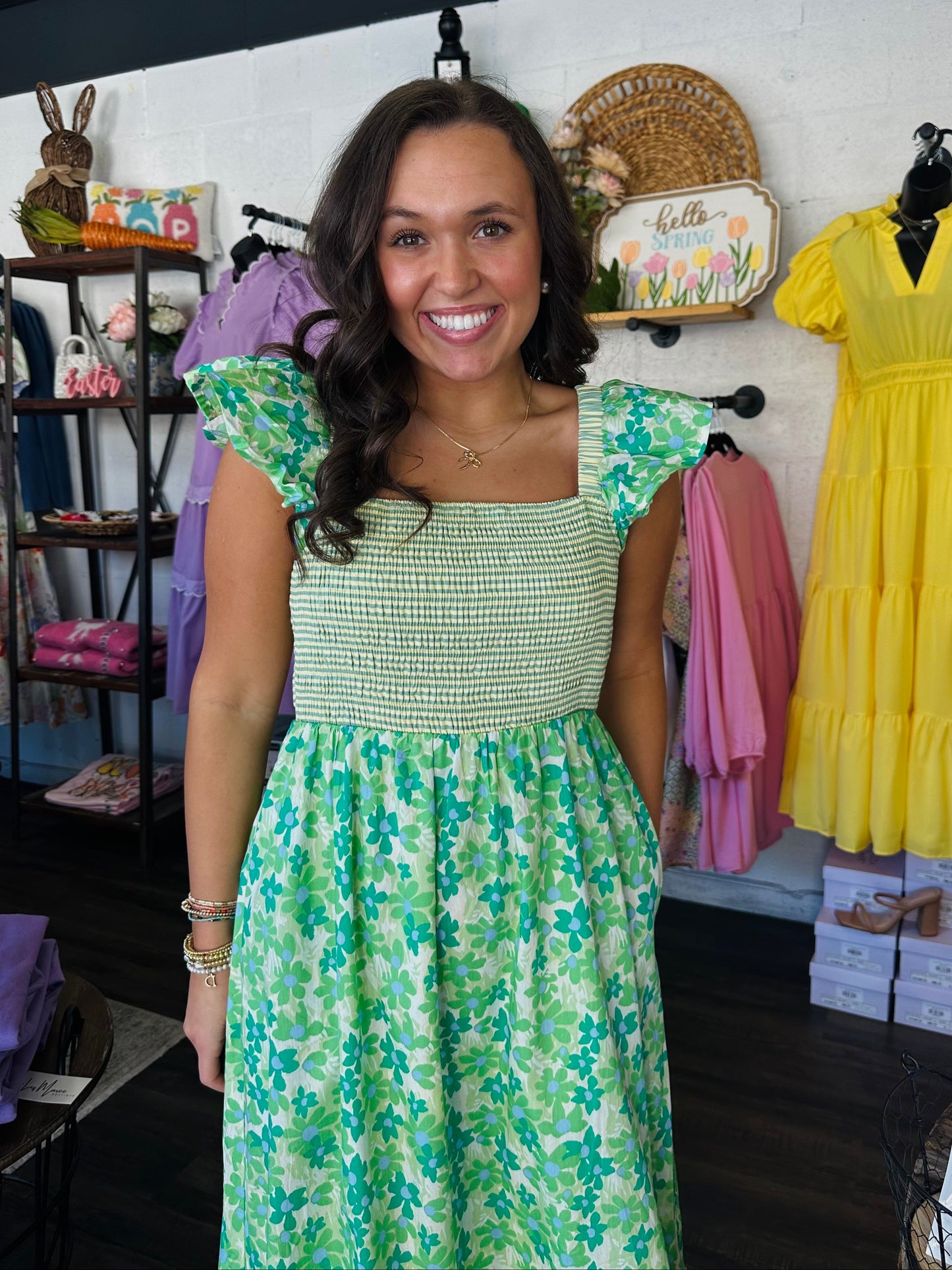 The Magnolia June Green Midi Dress