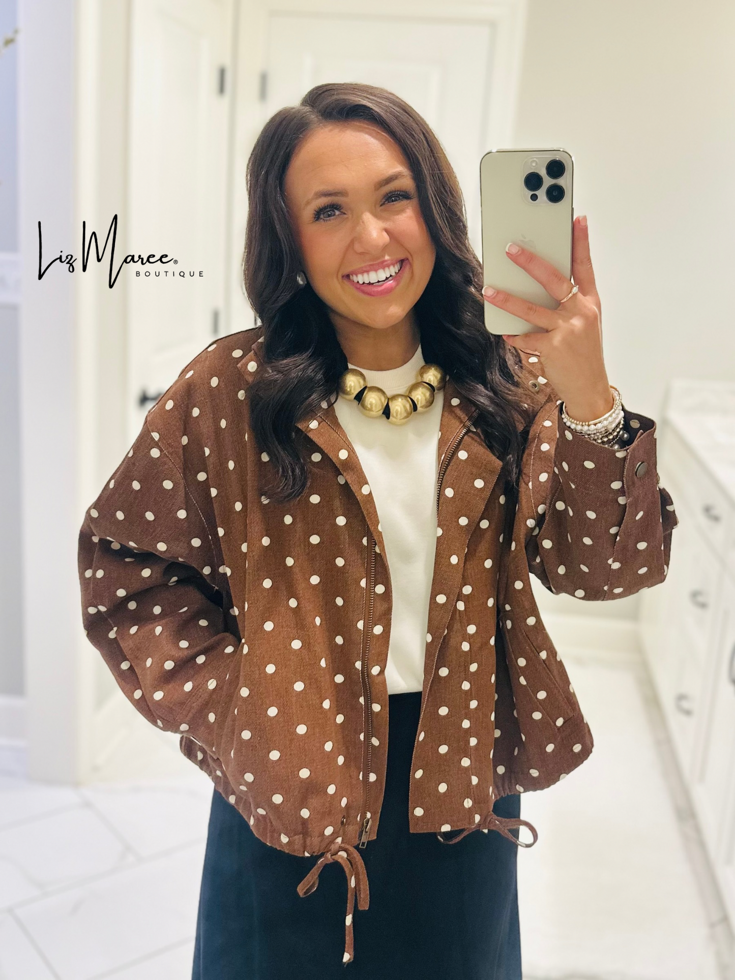 The Reese Brown Polka Dot Jacket