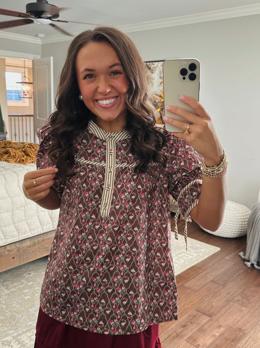 The Lottie Brown Floral Top