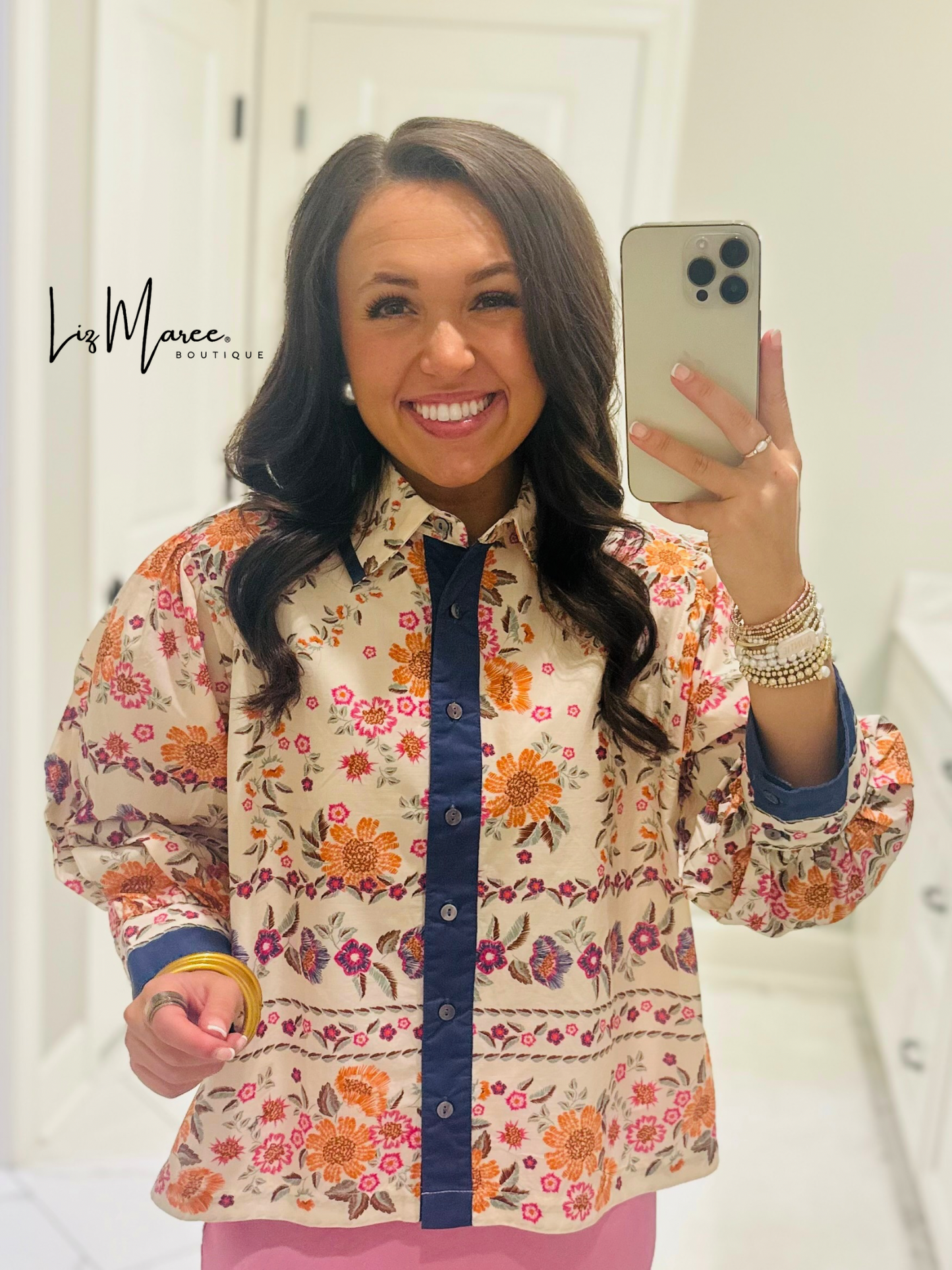 The Holly Ecru Floral Top