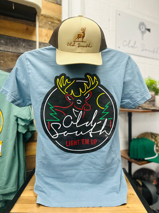 Neon Deer Sign Short Sleeve Tee