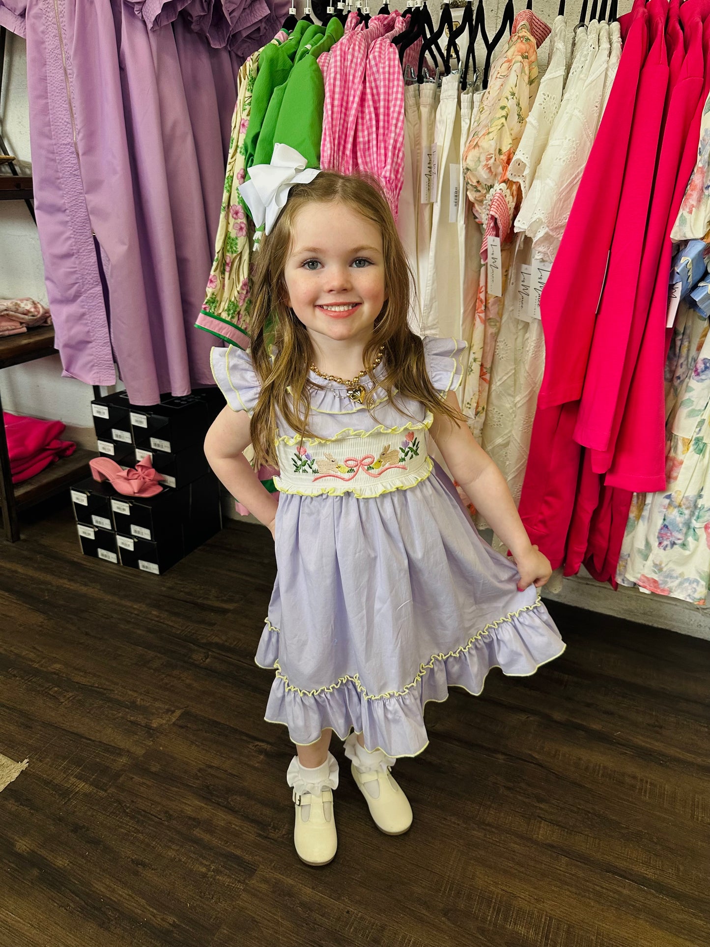 The Lavender Easter Smocked Embroidered Dress - Toddler
