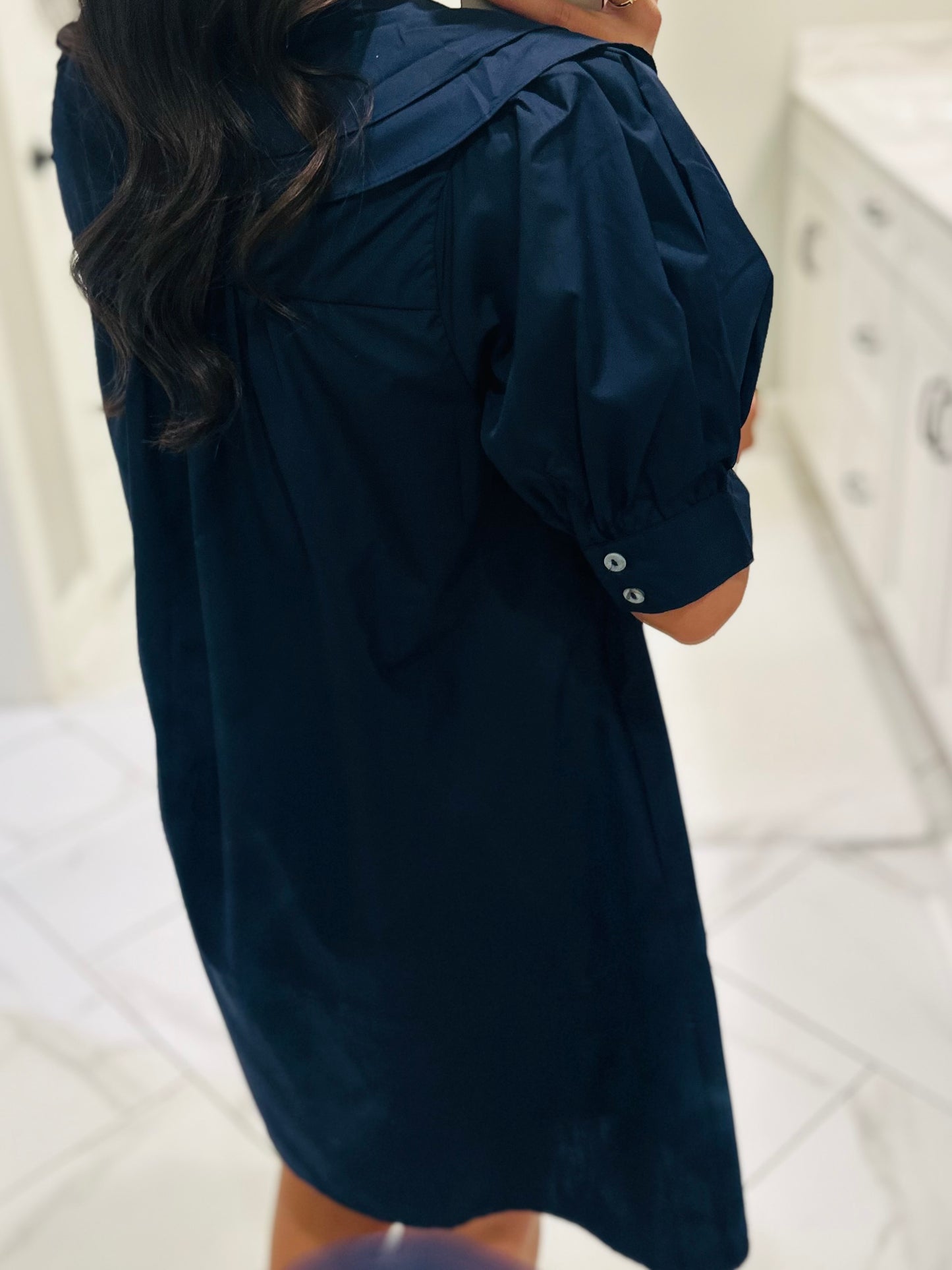 The Emmy Navy Bow Dress
