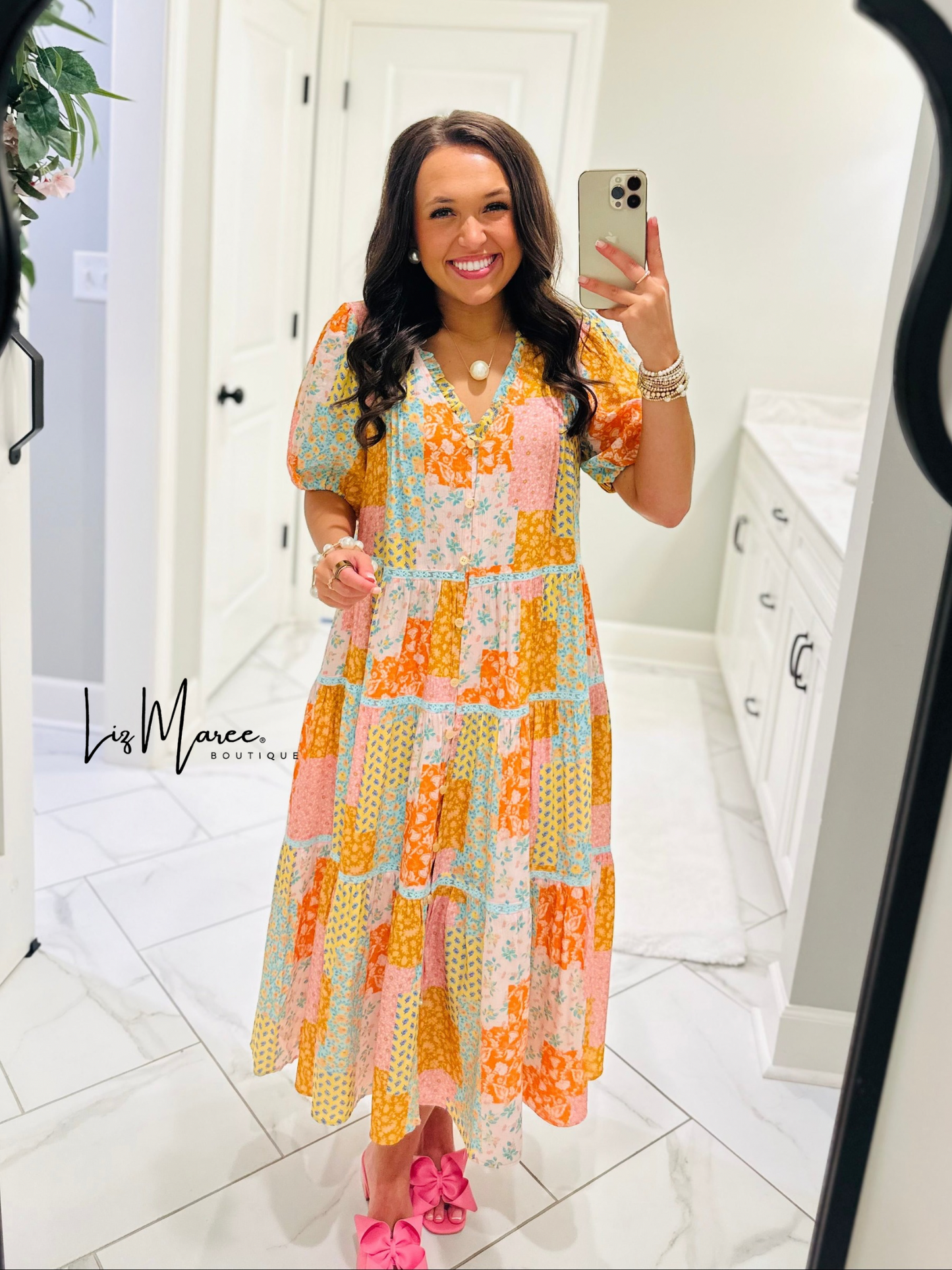 The Wrenlee Patchwork Midi Dress