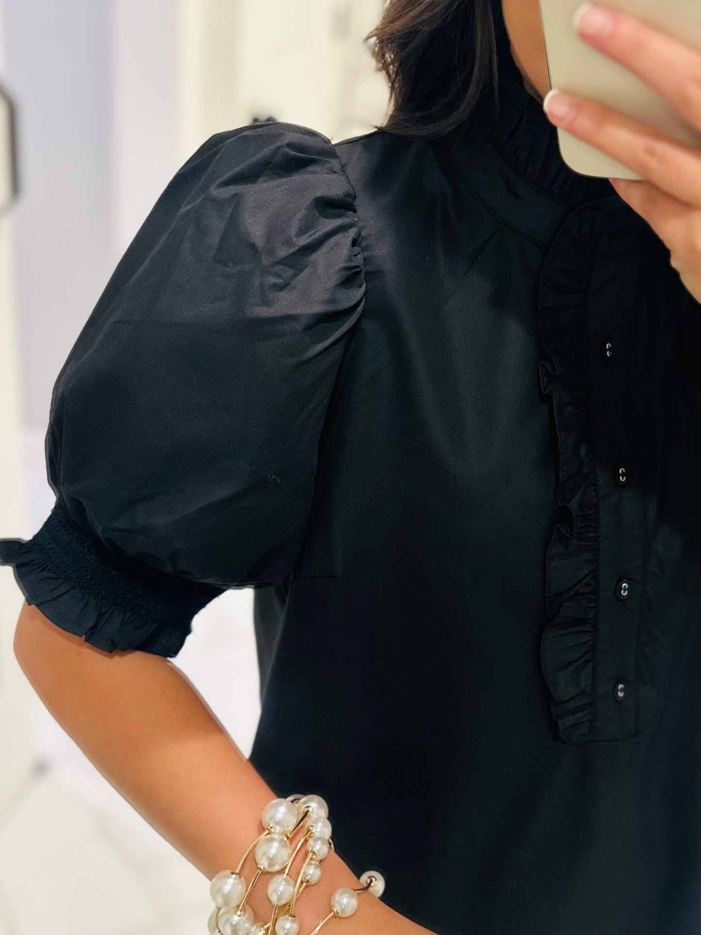 The Blakeley Black Embroidered Scallop Midi Dress