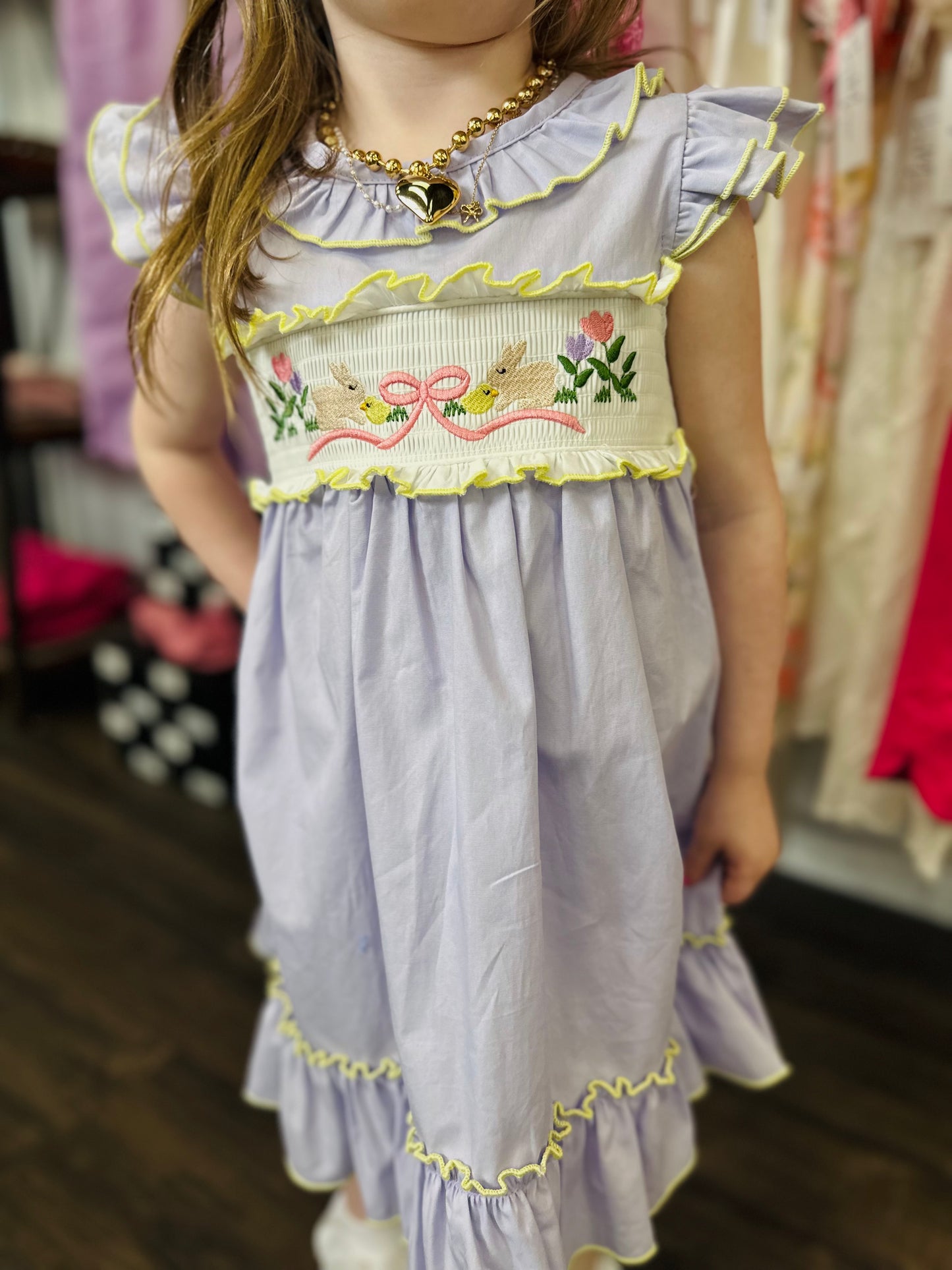 The Lavender Easter Smocked Embroidered Dress - Toddler