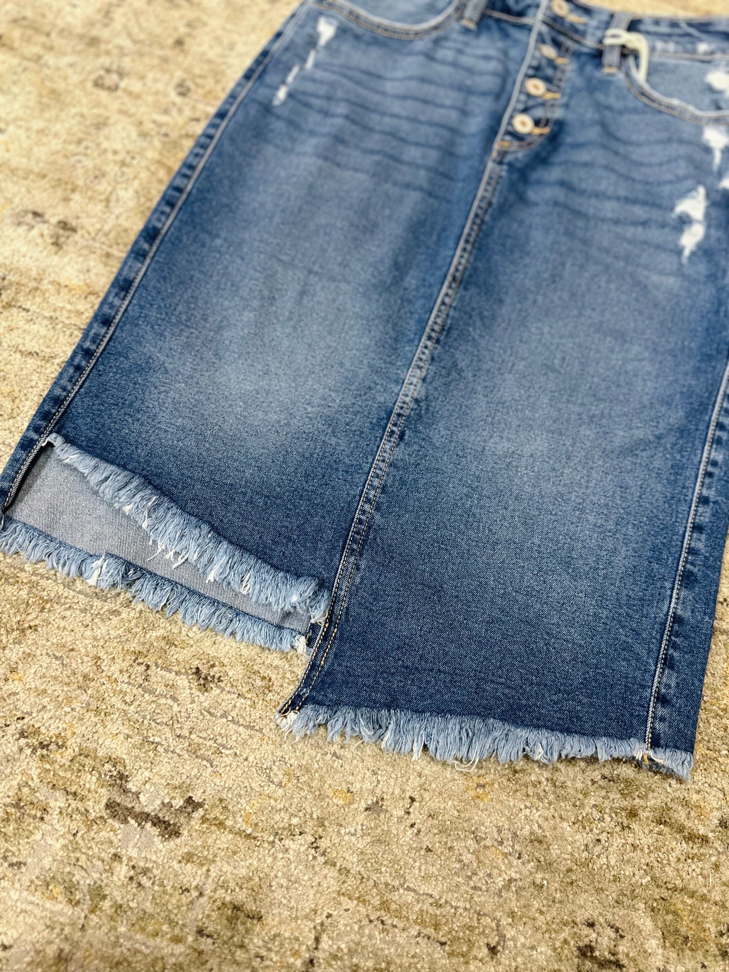 The Adalee Medium Wash Denim Skirt