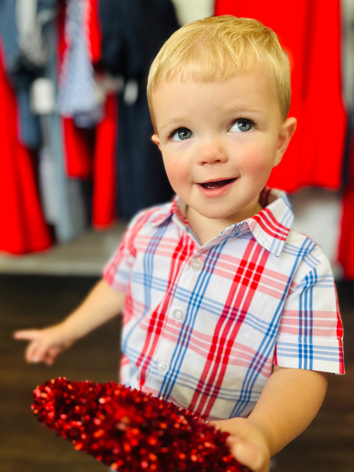 The Boys Lincoln Plaid Short Sleeve Button Down Shirt