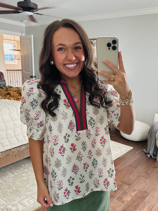 The Bree Floral Puff Sleeve Top