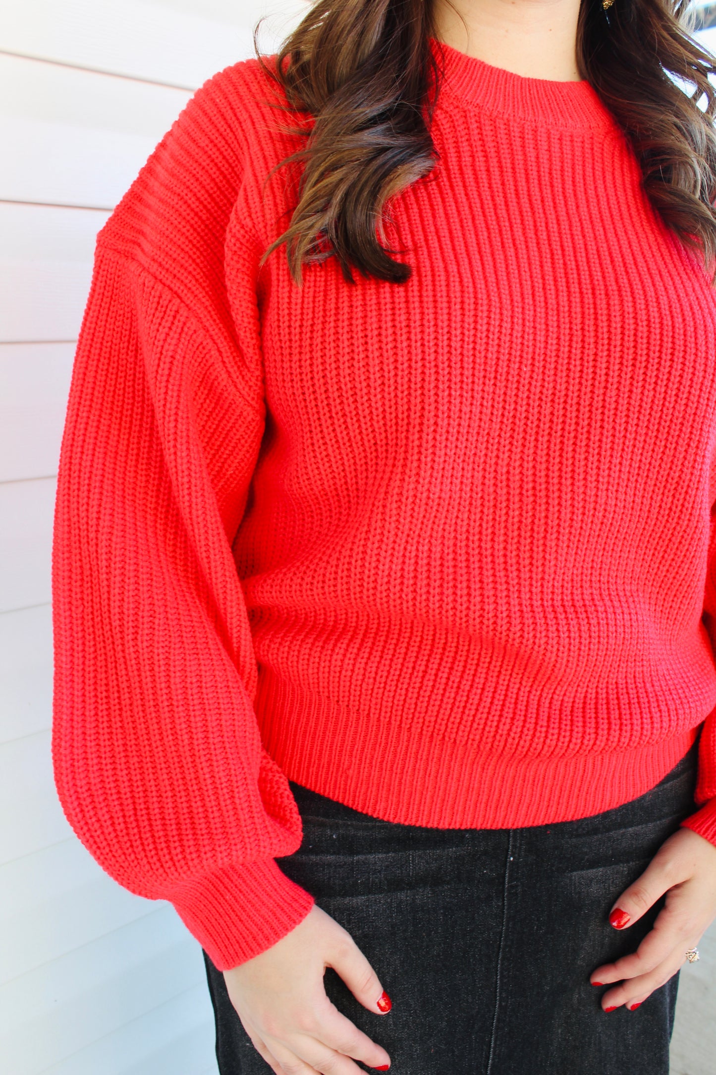 Red Cable Knit Sweater