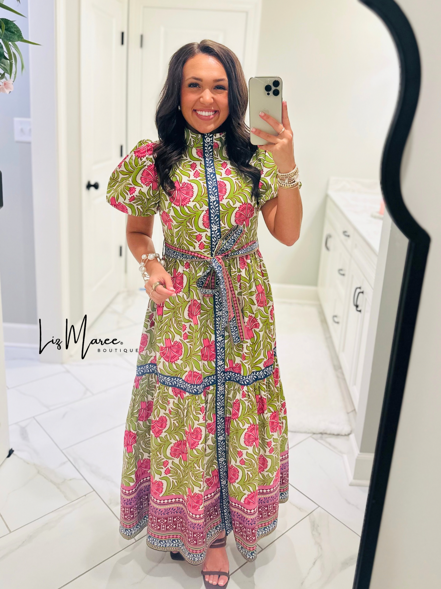 The Kennedy Green Floral Maxi Dress