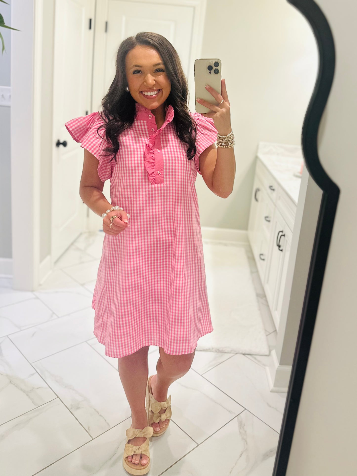 The Meg Pink Gingham Dress