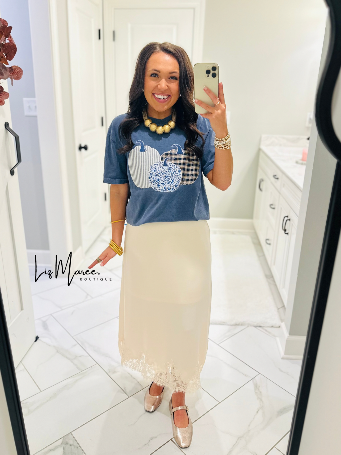 The Pumpkin Trio Embroidered Tee