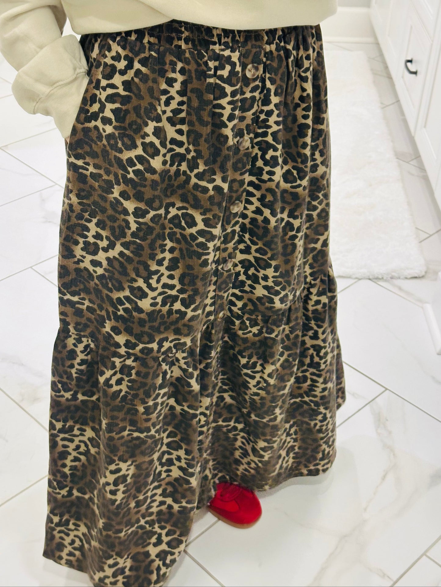 The Cass Mocha Leopard Maxi Skirt