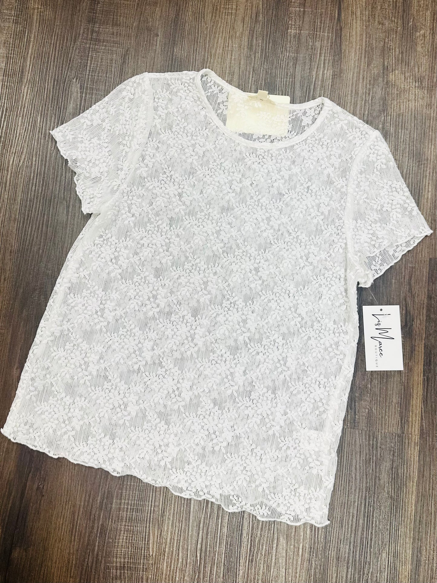 The Harlow White Lace Short Sleeve Top