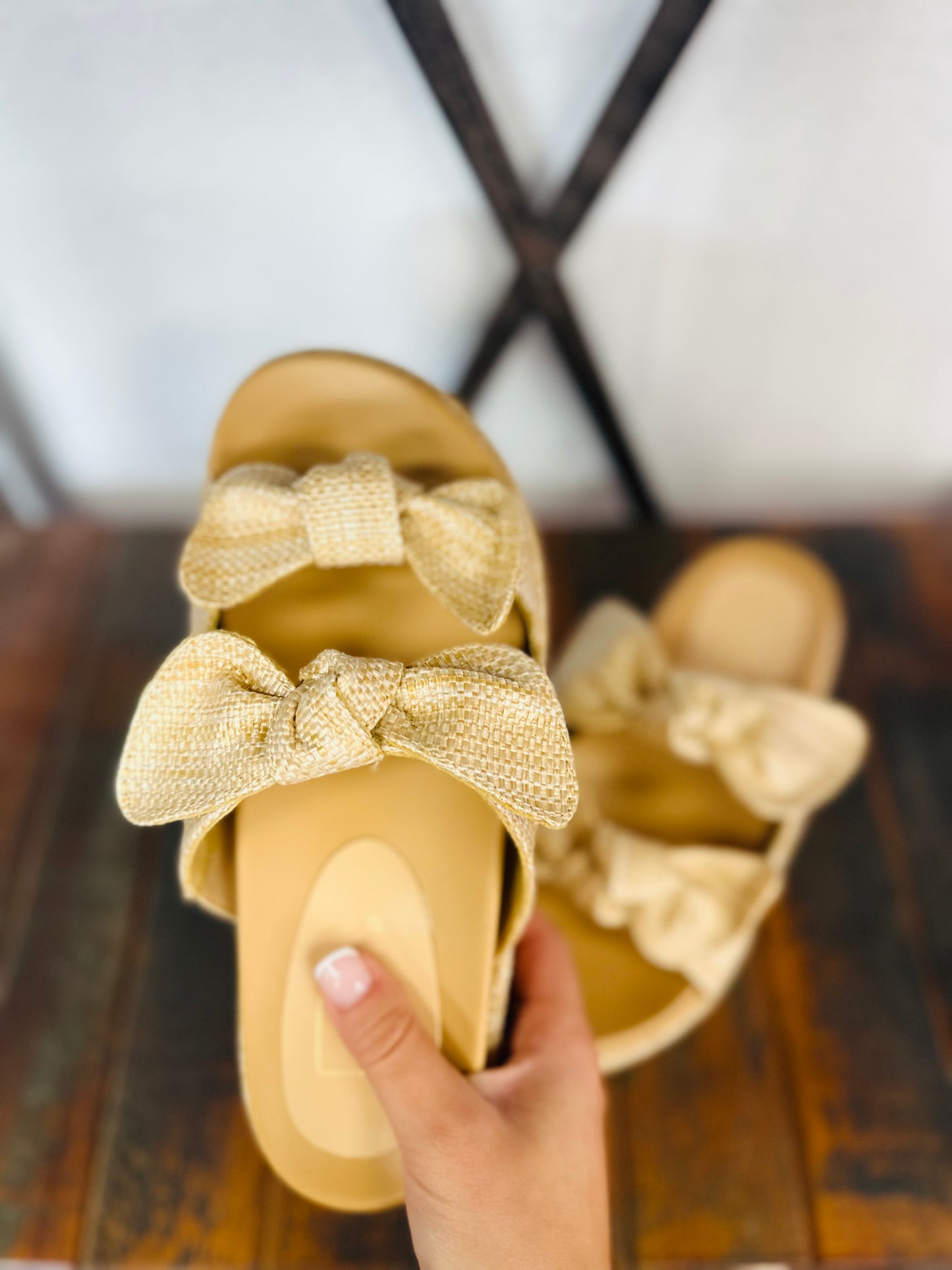 The Kiki Raffia Bow Platform Sandal