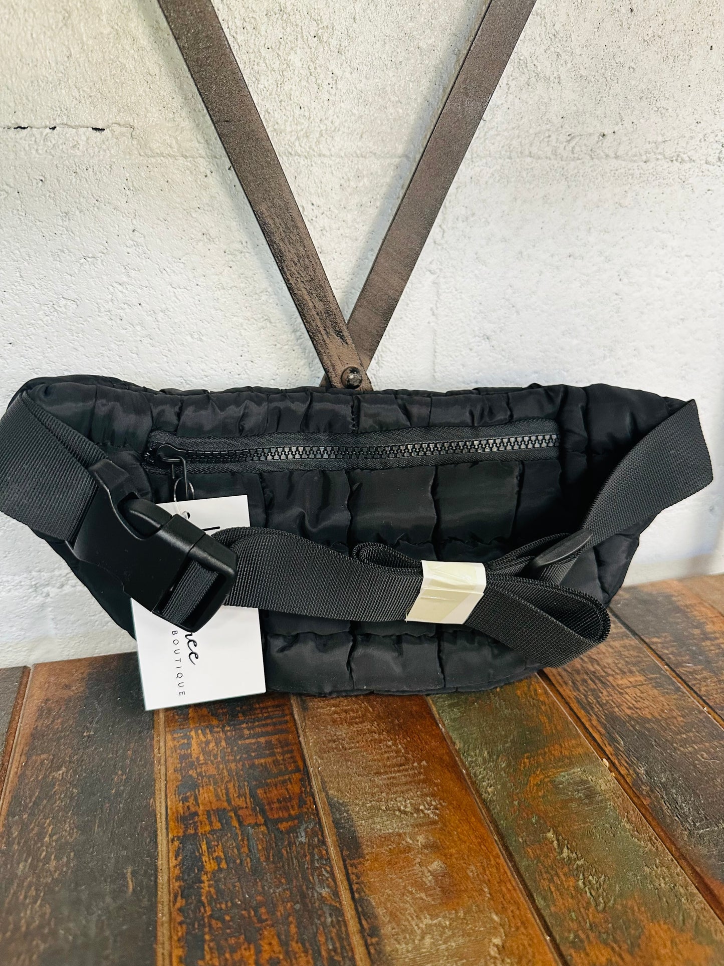 Black Puffer Sling Bag