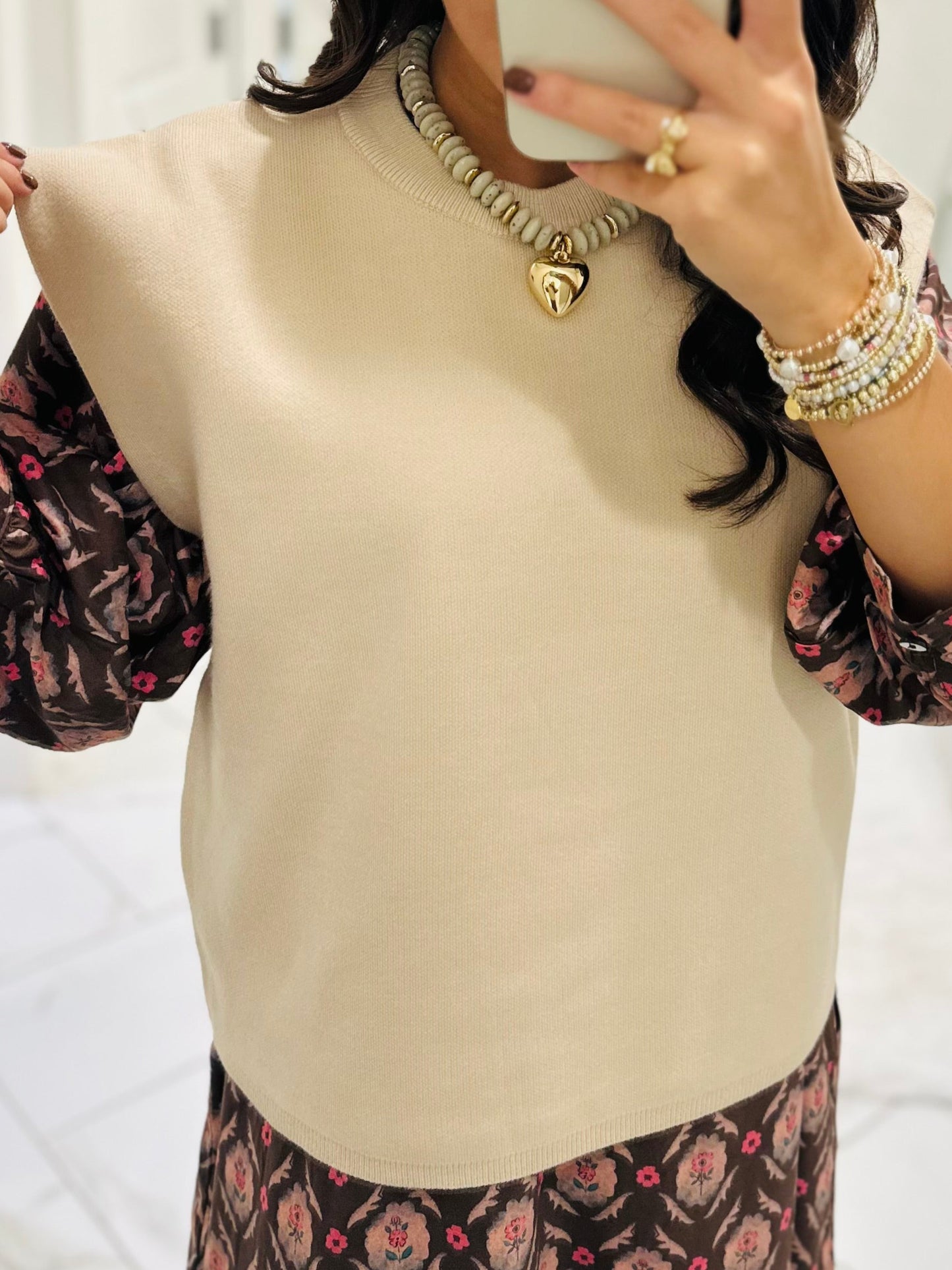 The Jane Beige Sweater Top