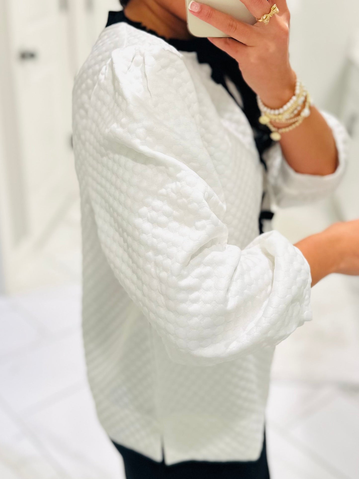 The Zayla White Bow Top