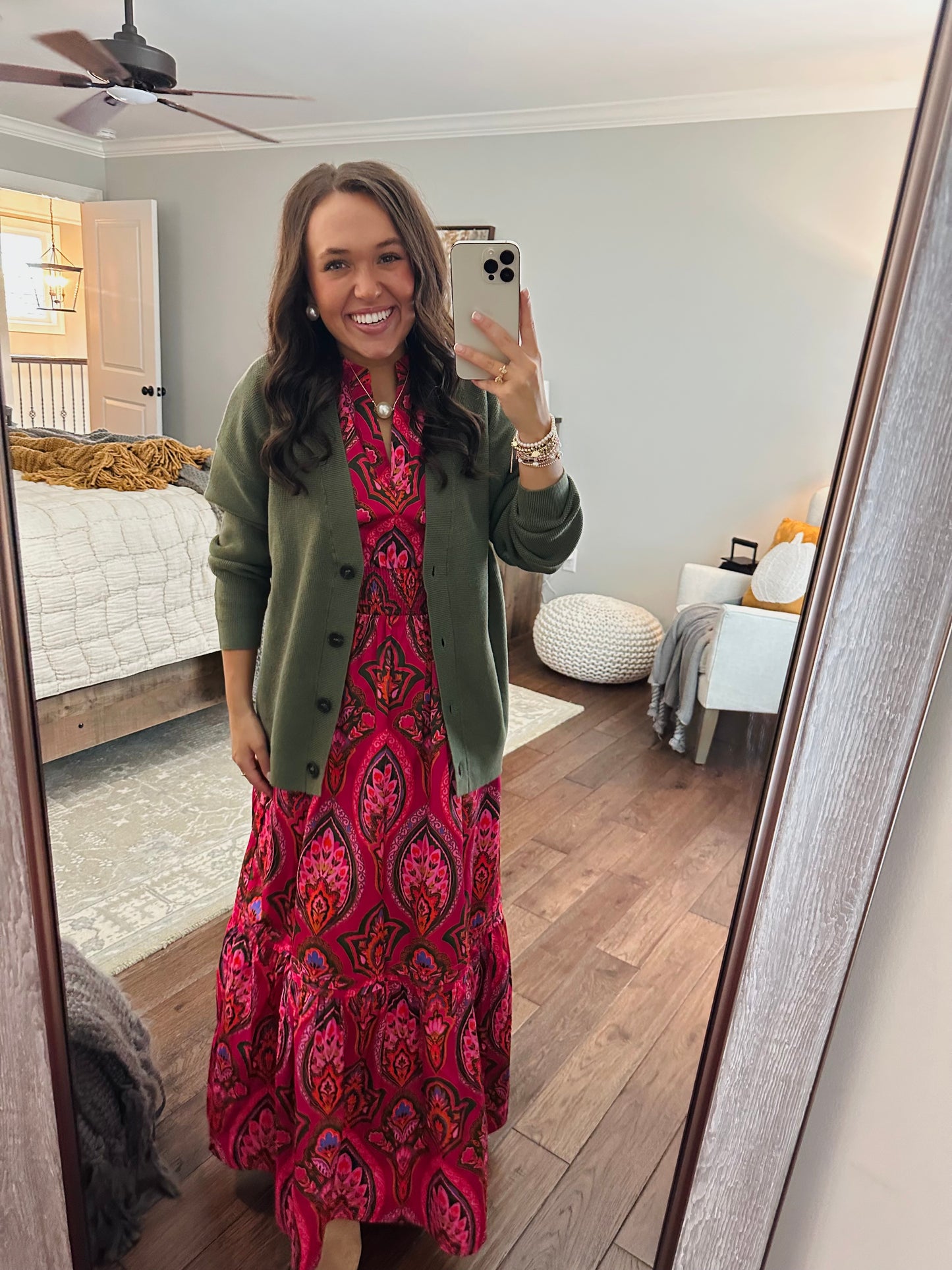 The Azura Berry Pink Floral Poplin Maxi Dress