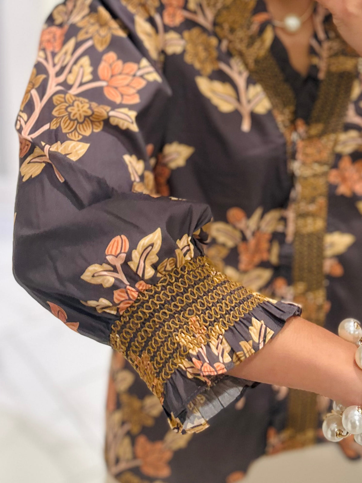 The Carrie Grey Floral Top