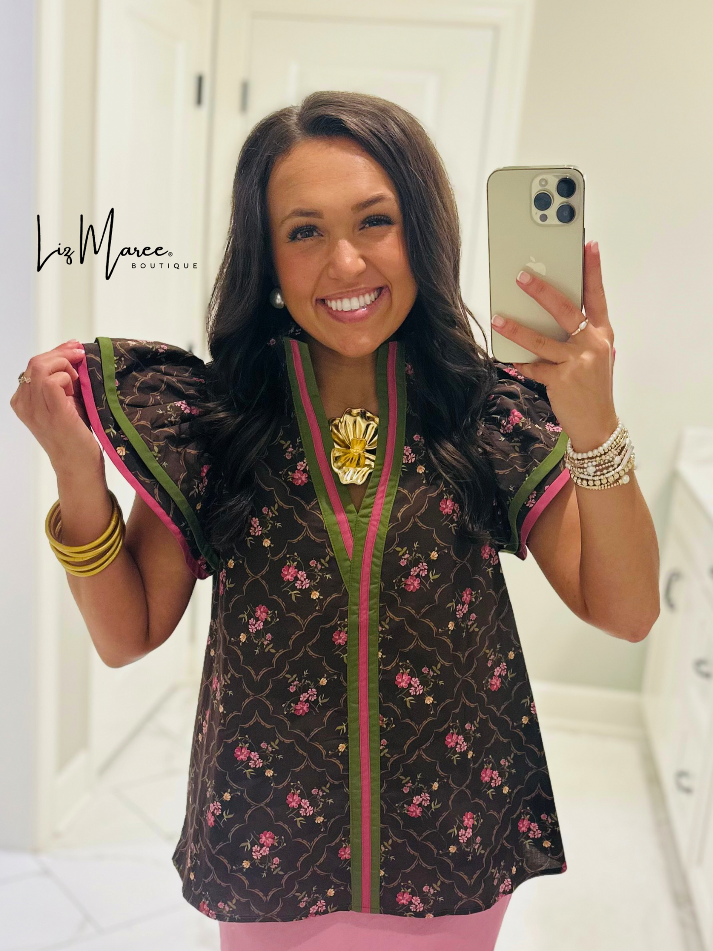 The Luci Brown Floral Top