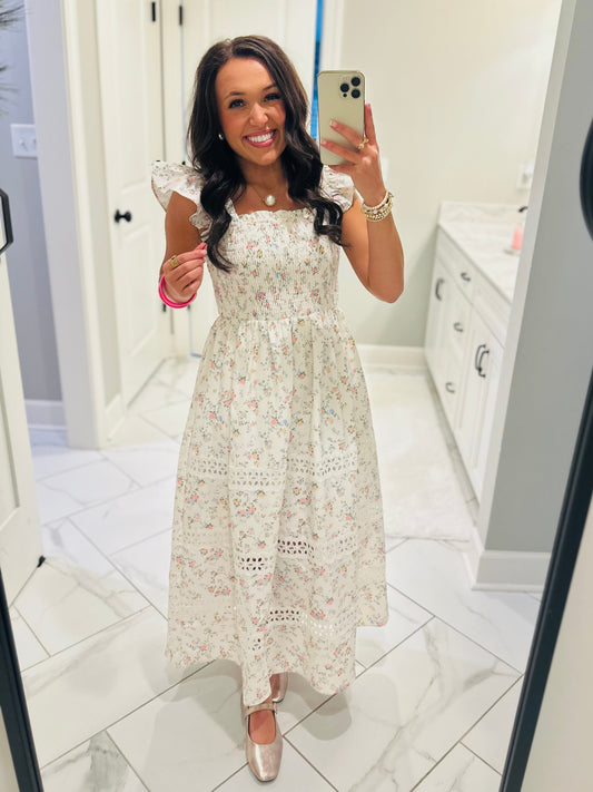 The Piper Floral Smocked Midi Dress
