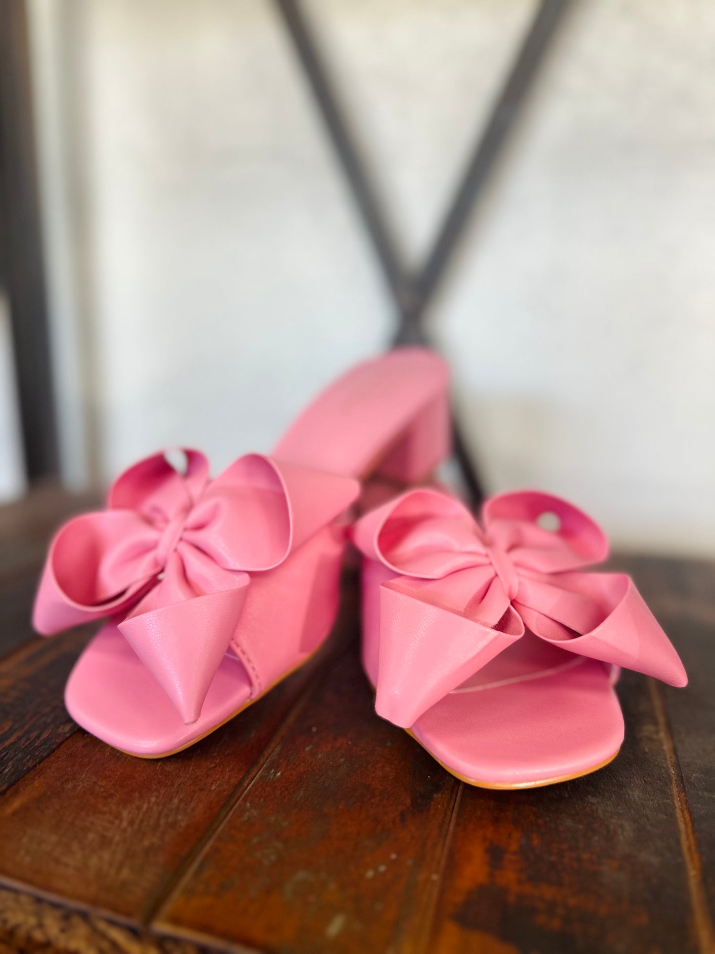 The Flora Pink Bow Heels