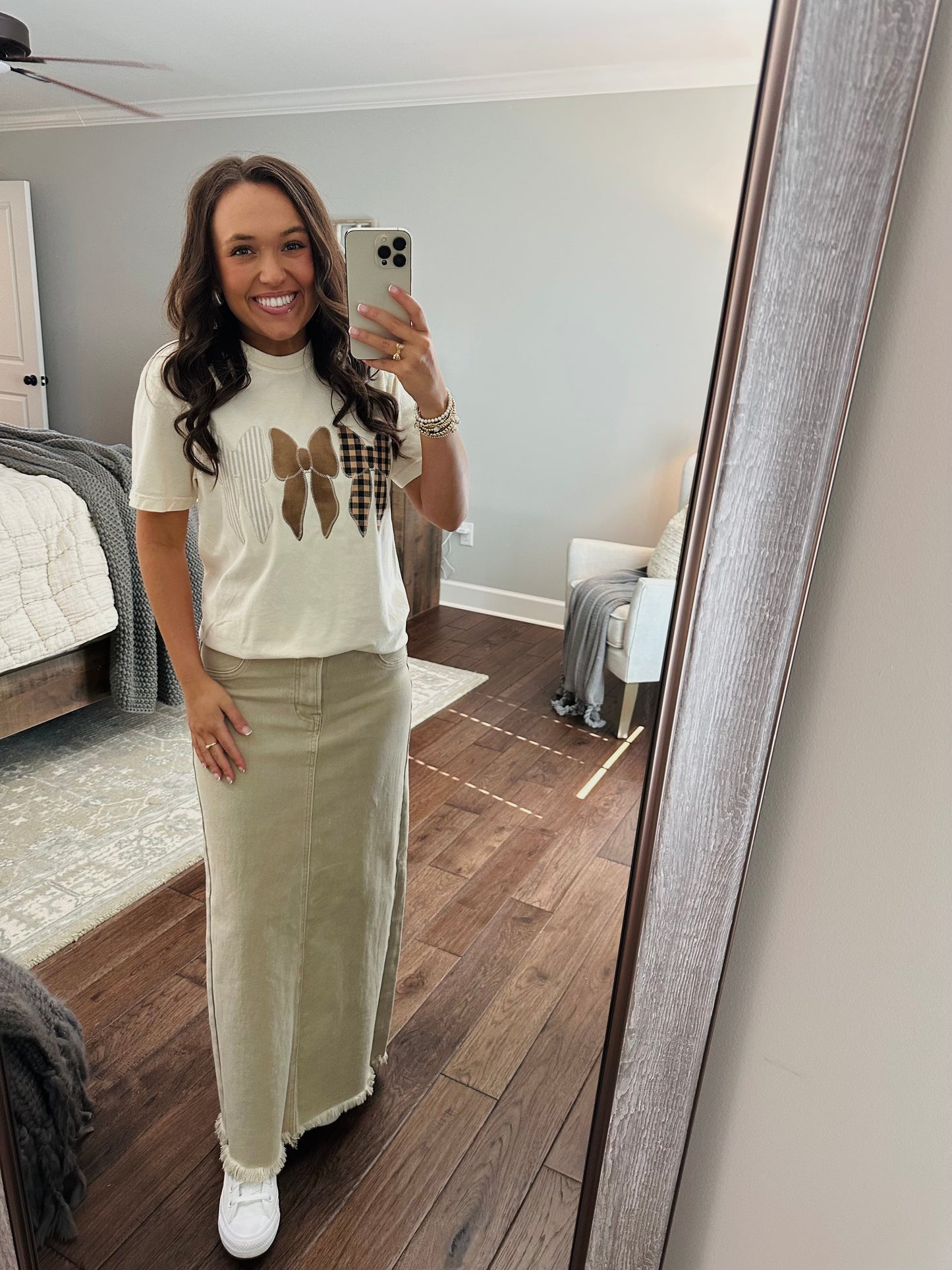 The Brown Bow Coquette Embroidered Tee