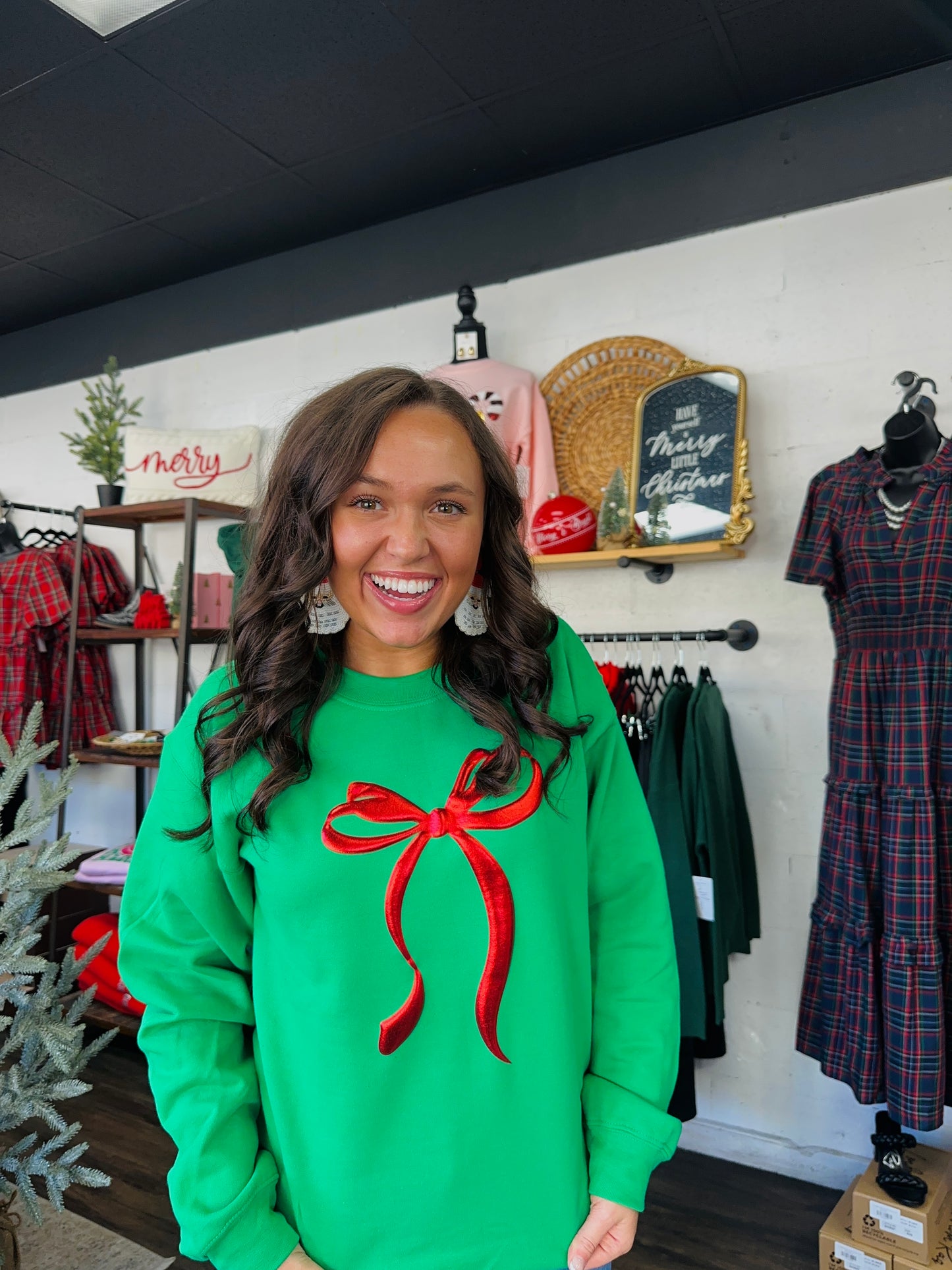 Feeling Festive Bow Sweatshirt