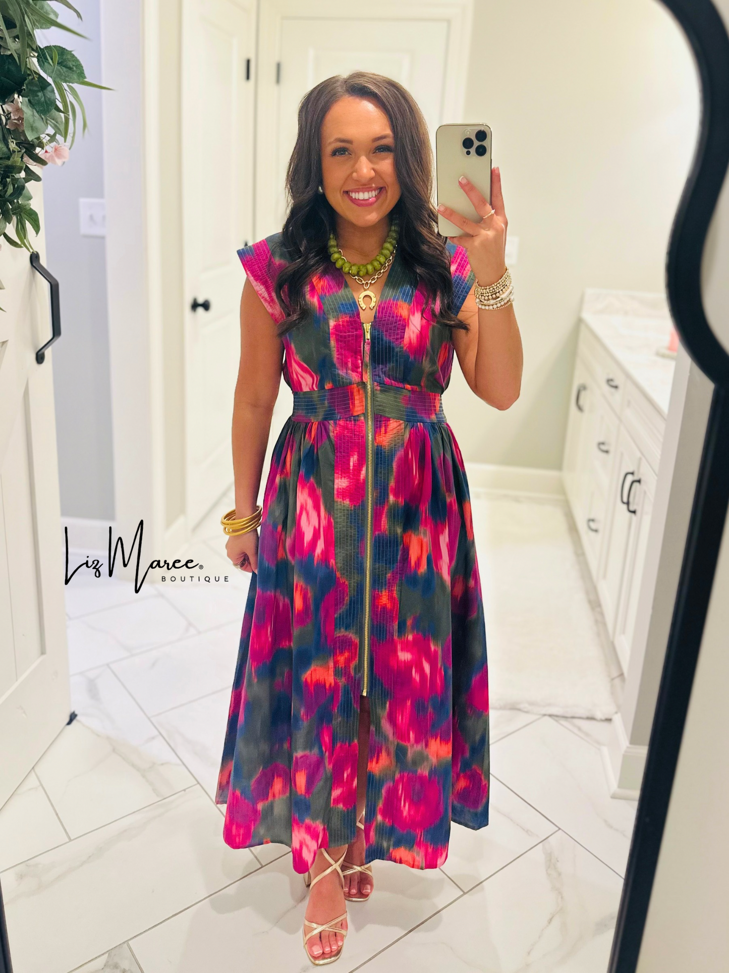 The Libby Magenta Midi Dress