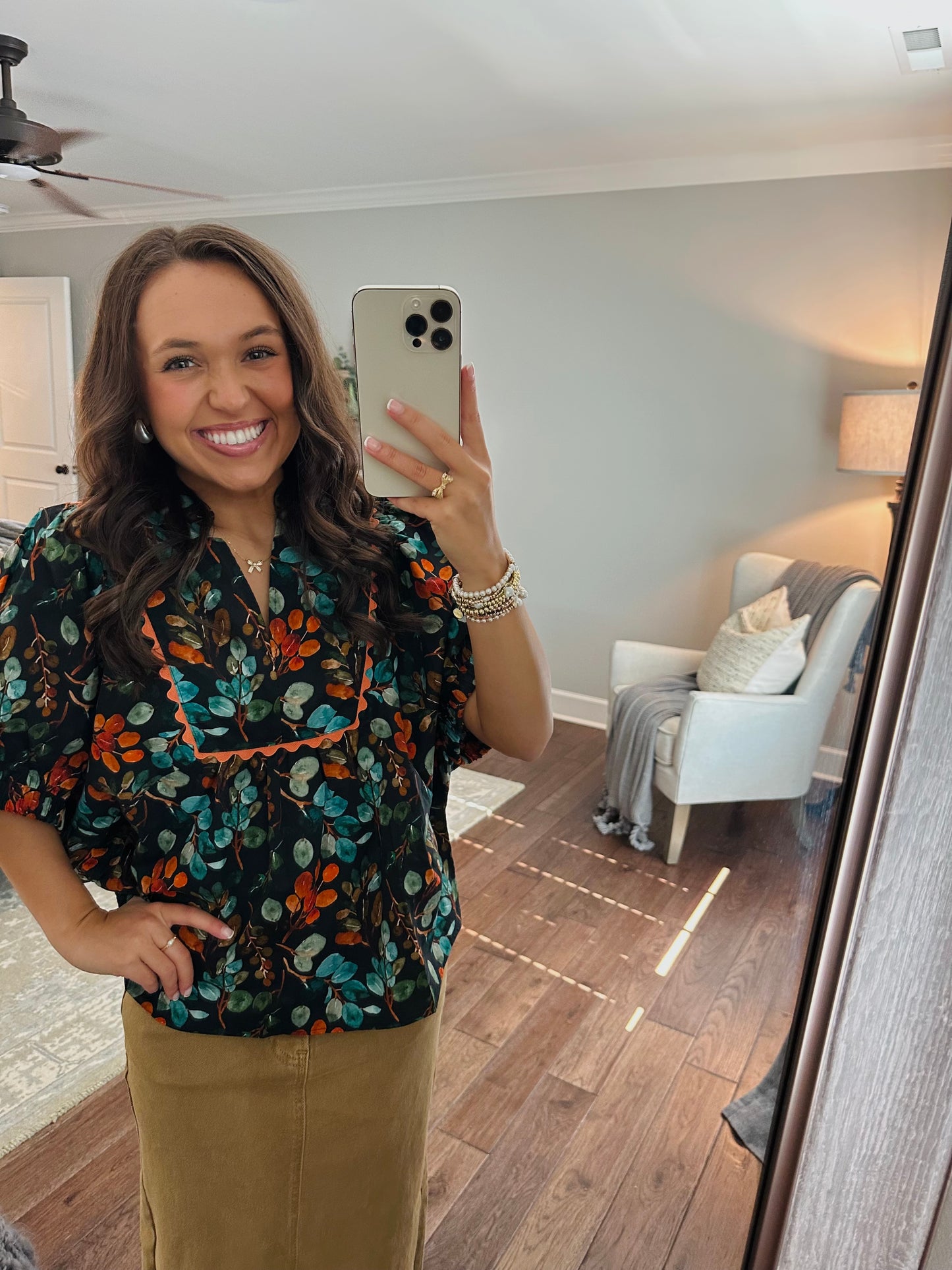 The Autumn Black Floral Top