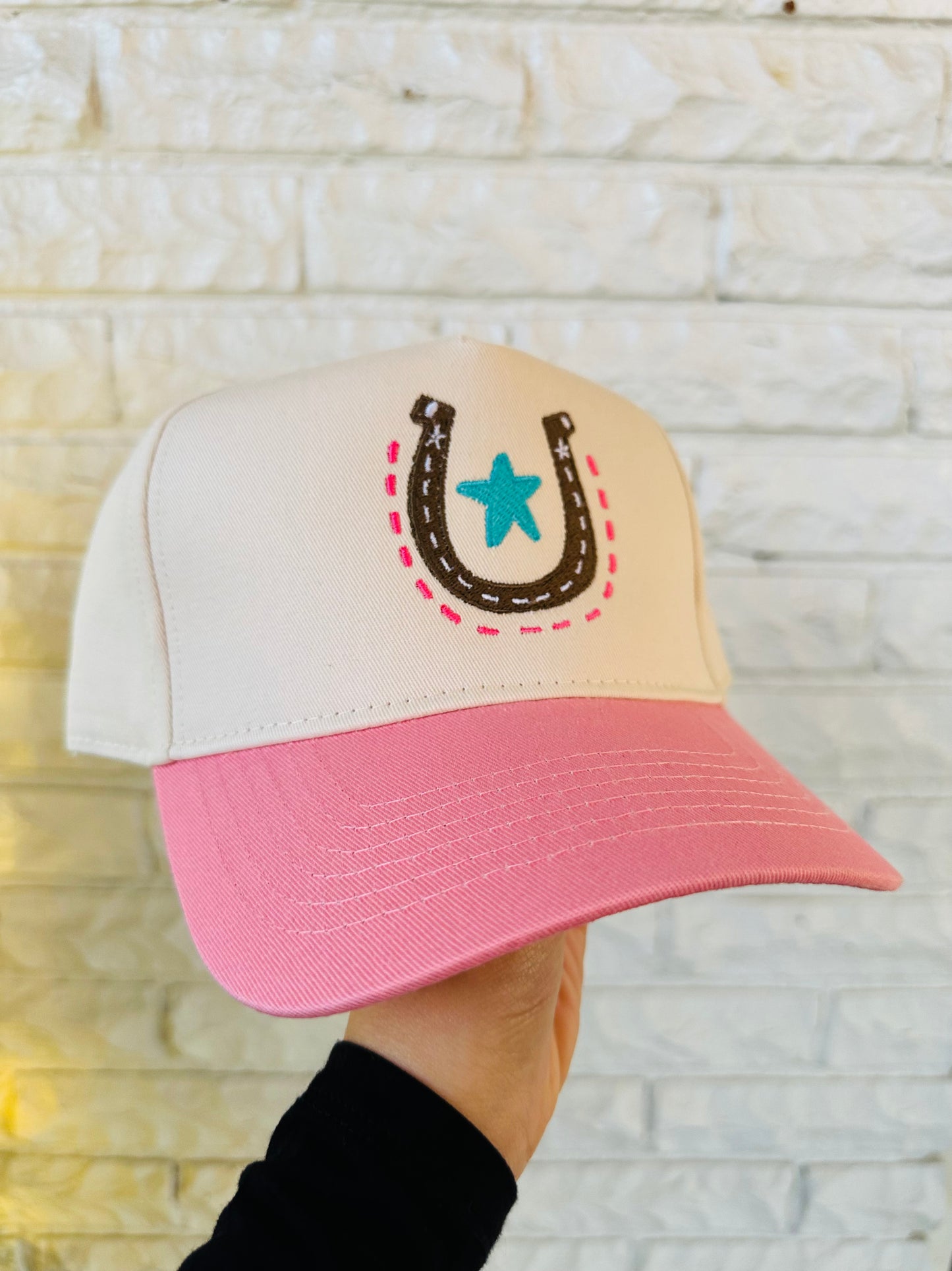 The Pink Lucky Horseshoe Trucker Hat