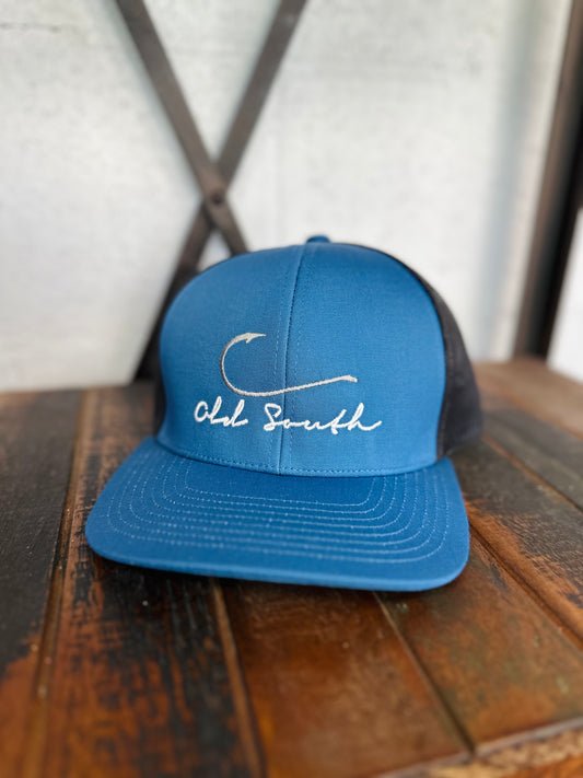 Single Hook Trucker Hat - Ocean Blue / Charcoal