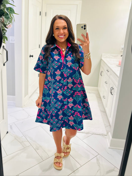 The Sutton Navy Floral Dress