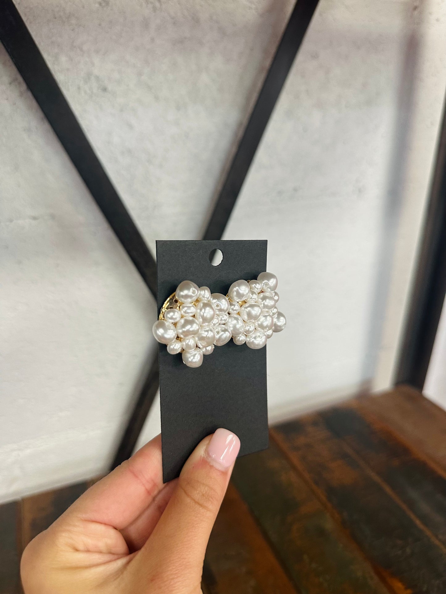 Pearl Round Cluster Earring