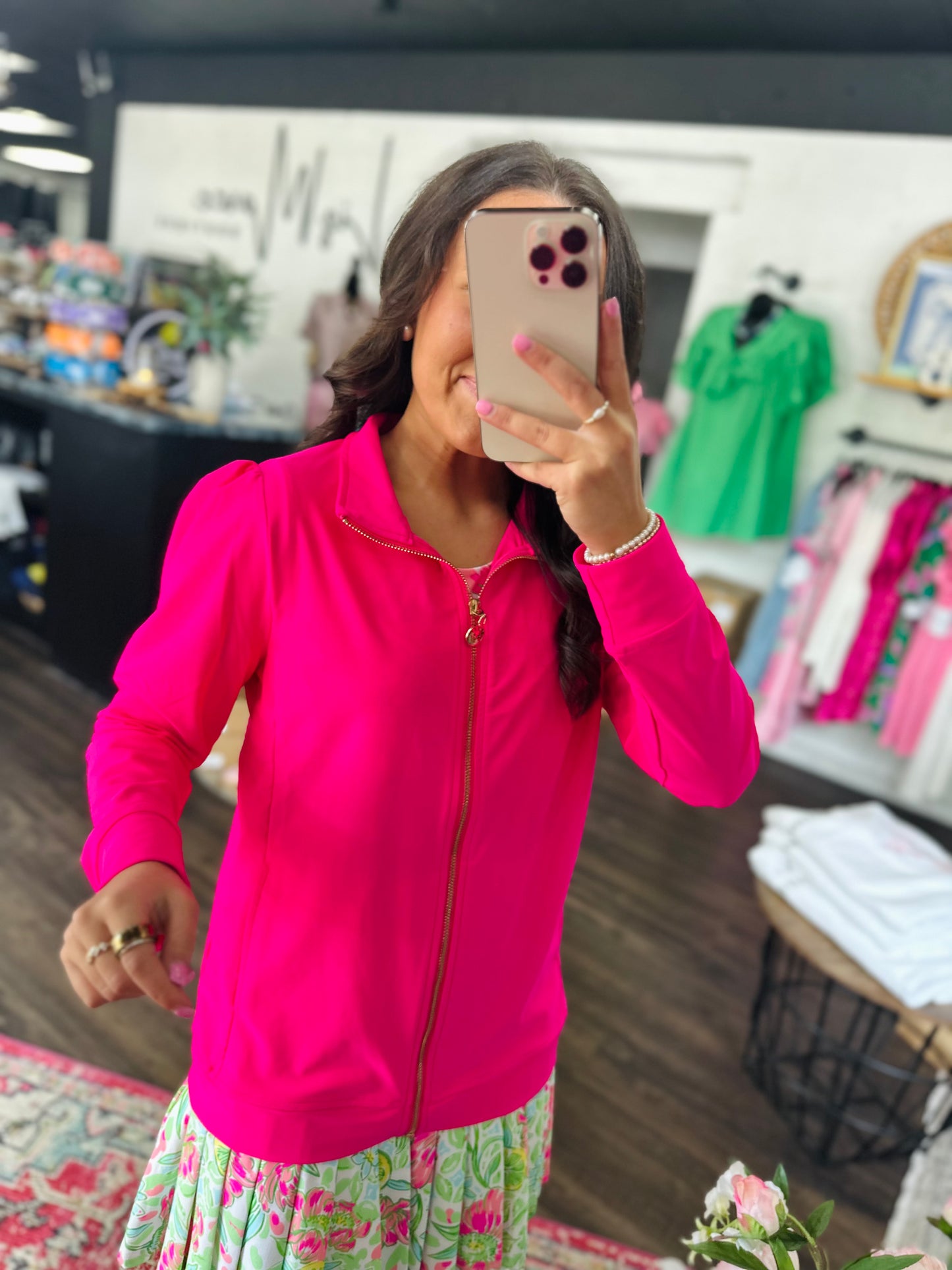 The Alena Hot Pink Full Zip Jacket