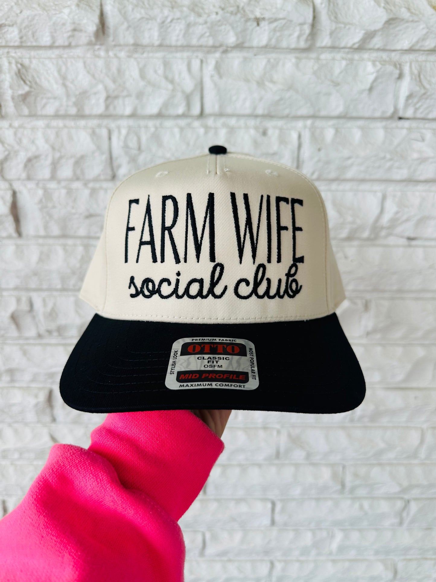 Black 'Farm Wife Social Club' Embroidered Trucker Hat