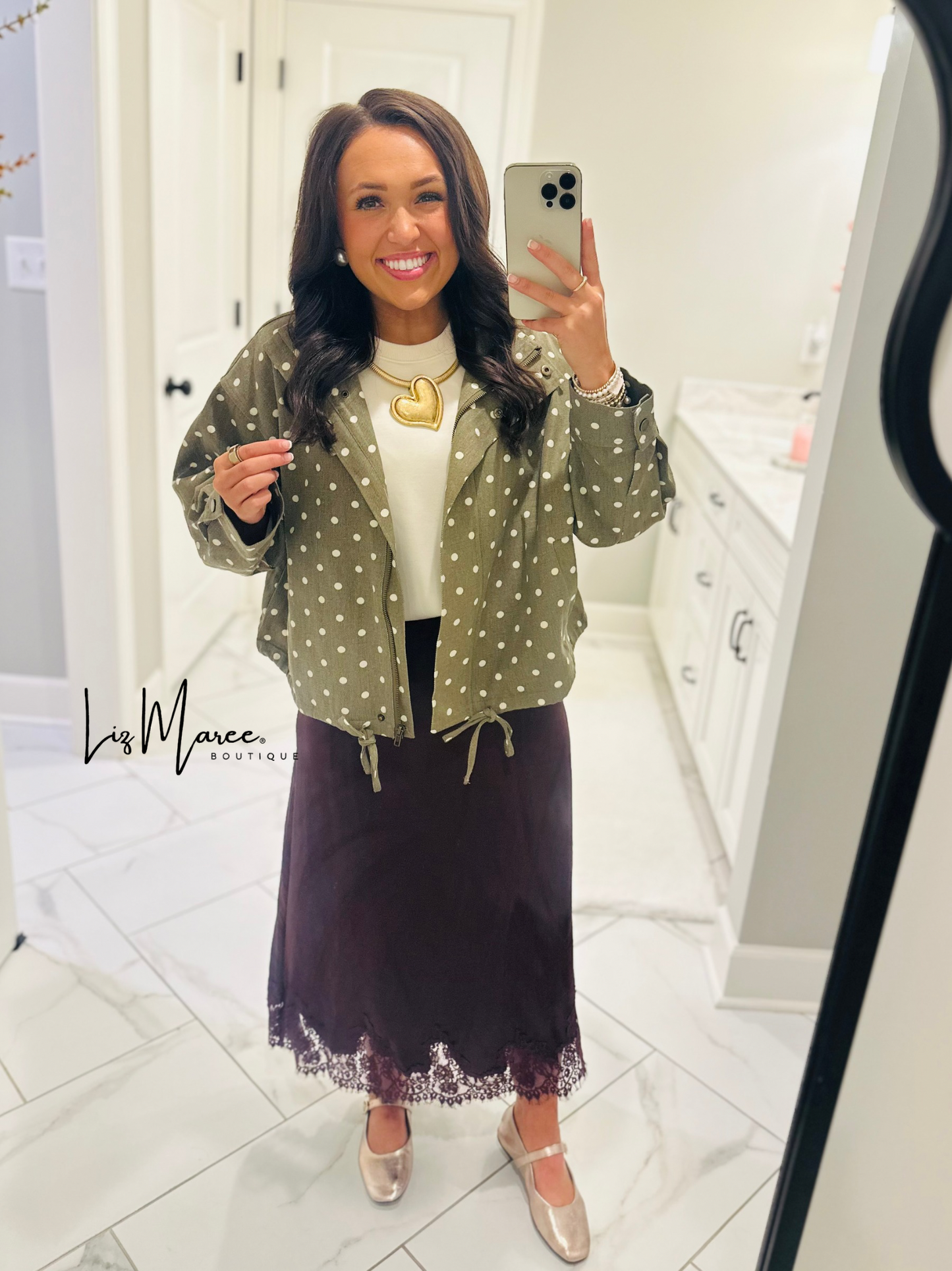 The Dallas Burgundy Satin Lace Midi Skirt