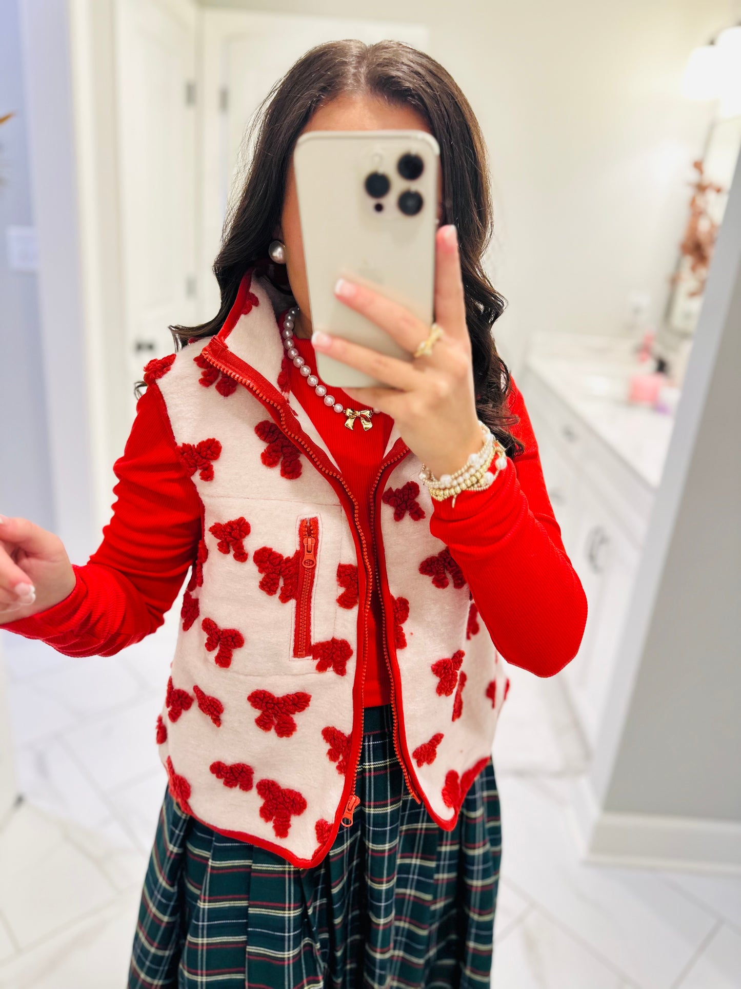 The Red Bow Fleece Vest