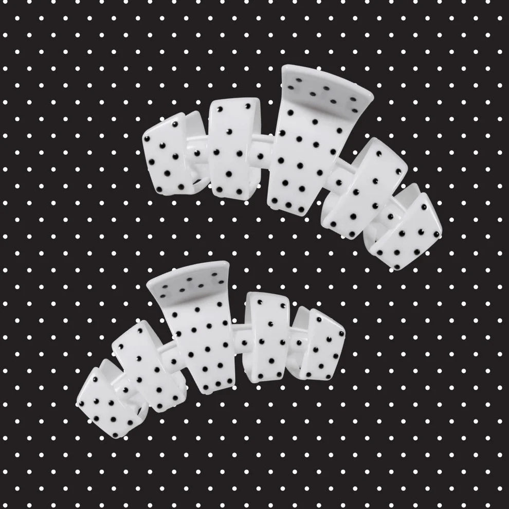 Classic White Polka Dot Party Claw Clip