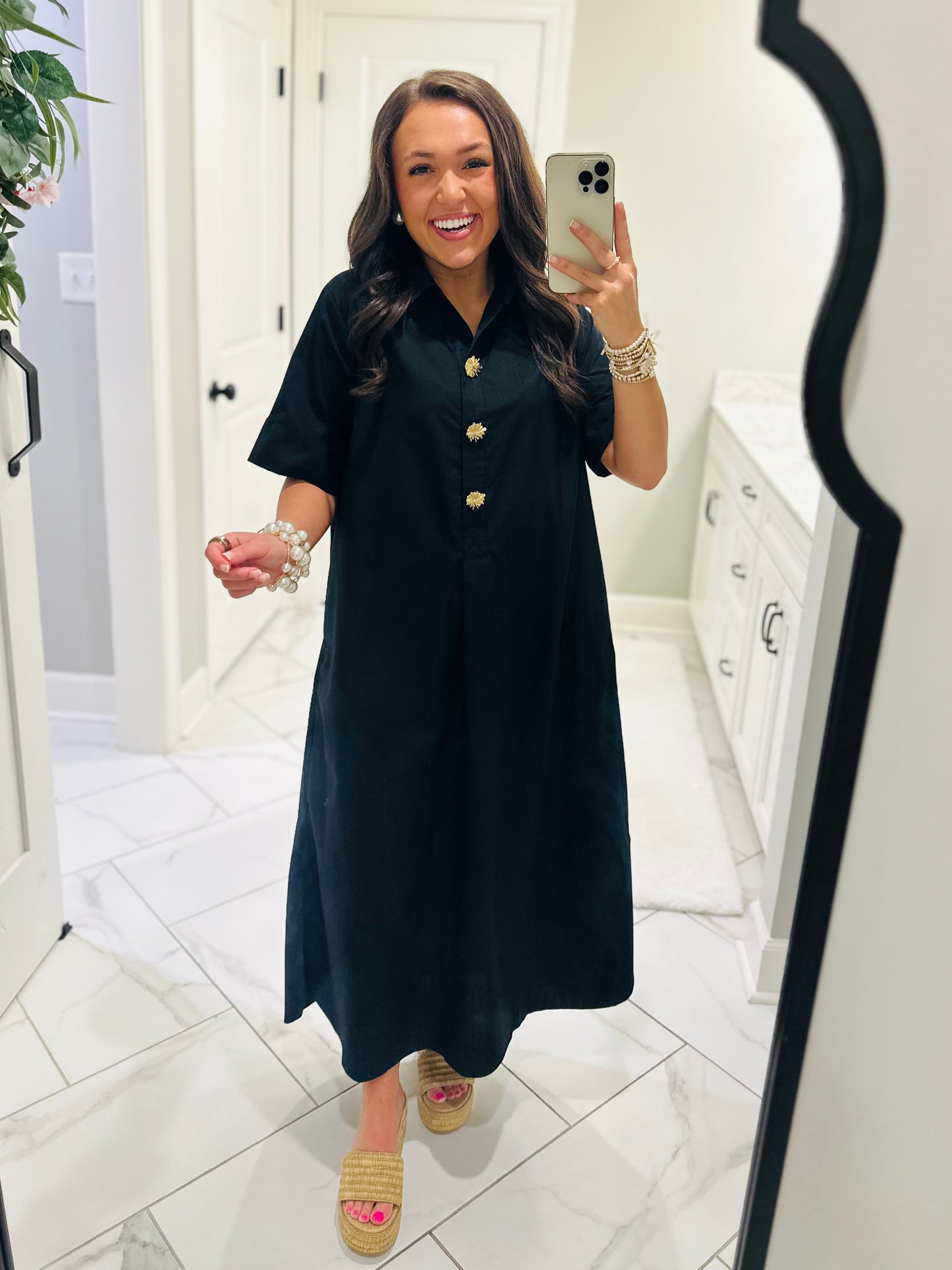 The Delaney Black Midi Dress